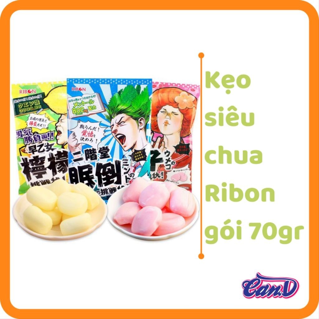 Kẹo siêu chua Ribon gói 70gr
