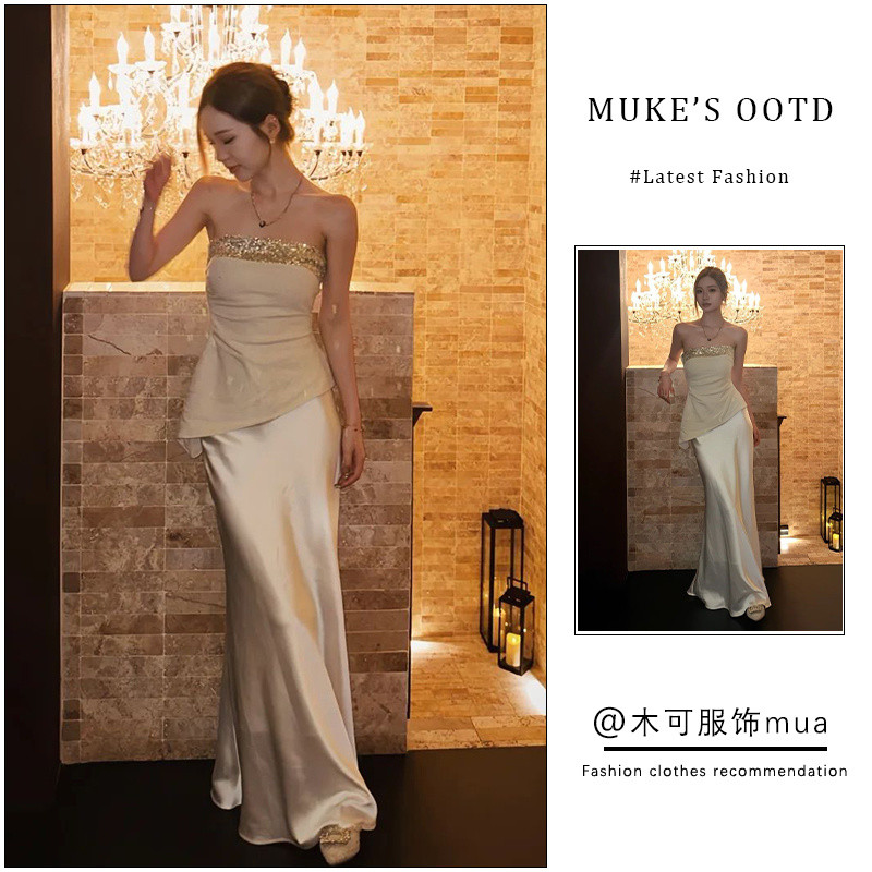 [Bộ đồ phong cách Hàn Quốc] Mùa hè 2025 Sản phẩm mới không đều Sweet Hot Girl Thiết kế cao cấp Top D