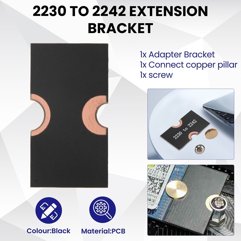 Bộ chuyển đổi ổ đĩa thể rắn M2 M2 2230 SSD sang 2242 Thẻ chuyển đổi 2230 sang 2242 Giá đỡ mở rộng