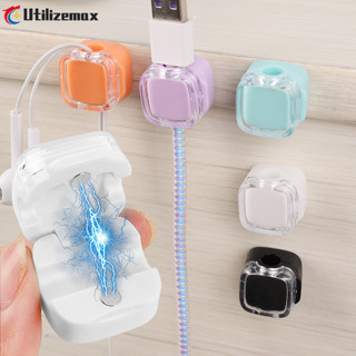 1 / 3 / 5 Kẹp cáp từ tính đầy màu sắc - Dụng cụ sắp xếp quản lý dây để bàn có thể điều chỉnh cho đầu giường treo tường văn phòng