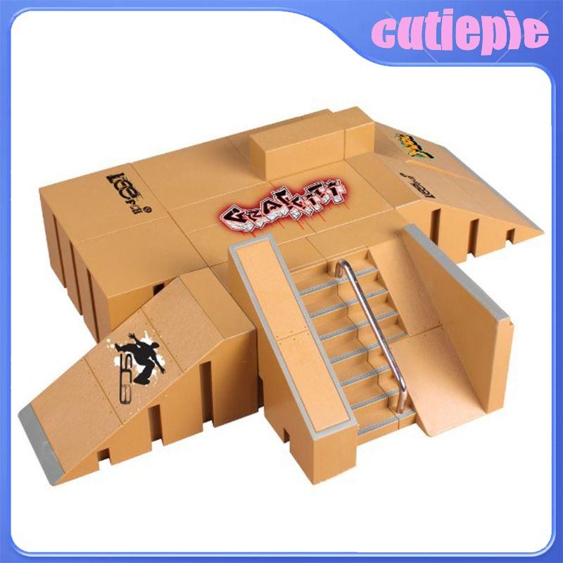 Cutie 8 Chiếc Skate Park Kit Ramp Parts Cho Tech Deck Fingerboard Mini Finger Skateboard