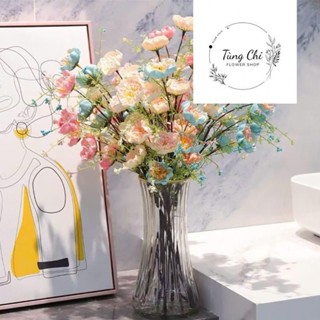  ComBo 5,10 Cành Hoa Trà Gạo Cổ Cao 60cm Gồm 5 Bông Hoa Và 10 Búp Non Trang Trí Phòng 