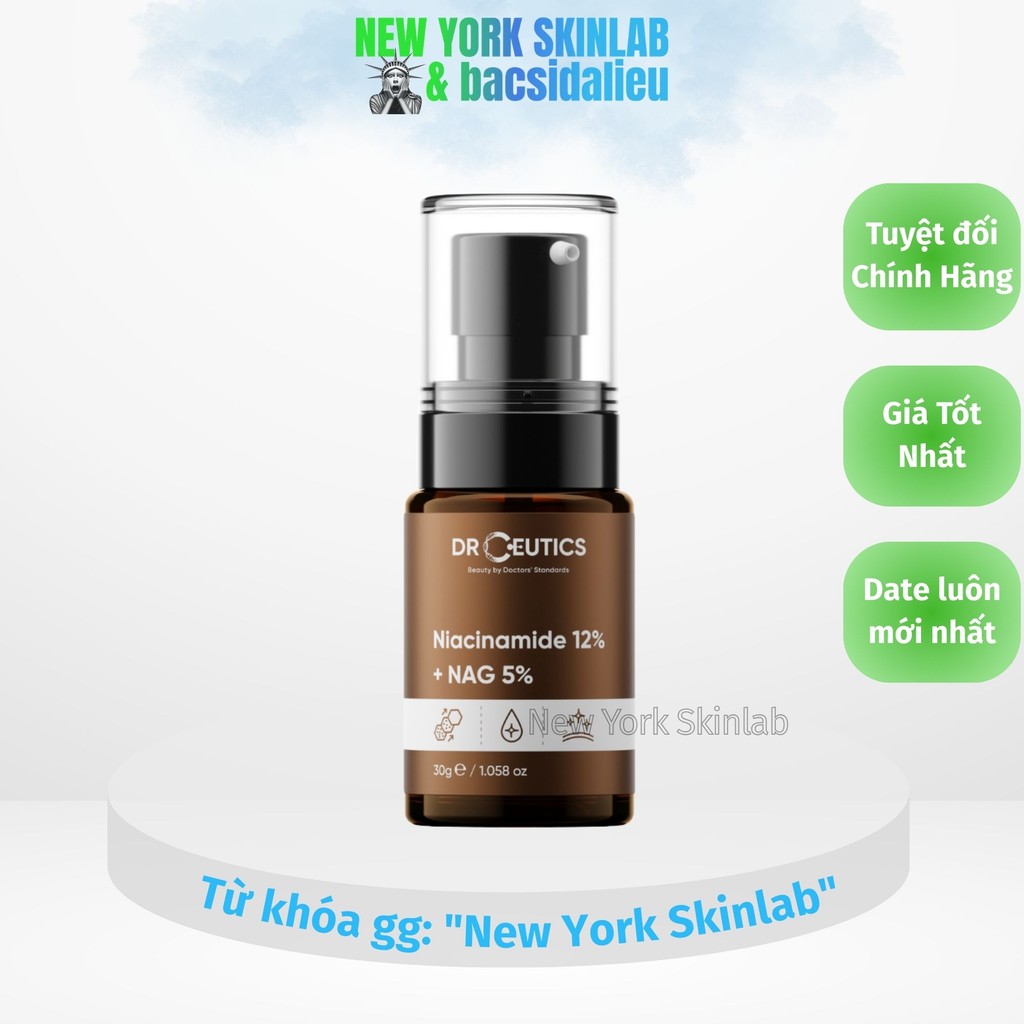 Serum B3 12% Dr Ceutics (30ml) Niacinamide 12% + NAG 5% tinh chất mờ thâm, giảm viêm đỏ, giảm mụn ne