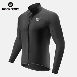 ROCKBROS Ấm Nhung Đi Xe Đạp Jersey Vải Tổng Hợp Mật Độ Cao Chống Gió Mùa Đông Đi Xe Đạp Tay Dài Nhẹ Thoáng Khí MTB Xe Đạp Đường Bộ Mùa Đông Quần Áo Đi Xe Đạp