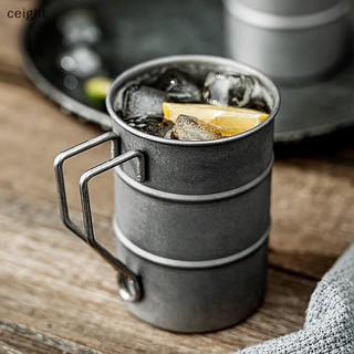 [Ceight] Cốc Nước Cà Phê Cũ Retro Phong Cách Công Nghiệp Thùng Dầu Cốc Cắm Trại Ngoài Trời Dã Ngoại Cốc Bia Đồ Uống Thép Không Gỉ VN