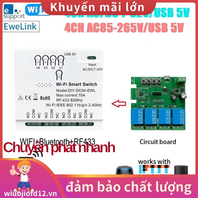 Công tắc thông minh WiFi 4CH EWeLink RF433 2.4G WiFi Smartlife Mô-đun tự động hóa gia đình cho IFTT 
