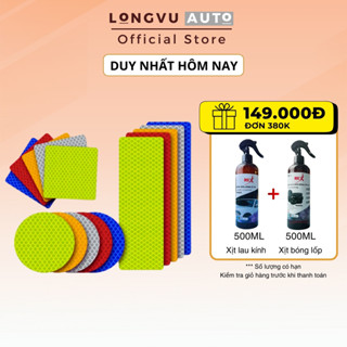 Miếng decal dán xe phản quang cảnh báo ban đêm , Decal phản quang dán xe ô tô, Tem dán xe trang trí xe ô tô- LongVu Auto