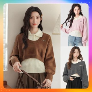 ⭐[P380] Set (2 MÓN) áo len dệt kim CROPTOP KÈM TAG vải dày và ÁO 3 LỖ có cổ tay dài phối rách-PnG