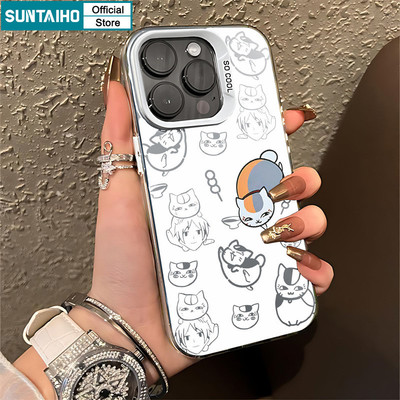 Suntaiho Thẩm Mỹ Vỏ Mèo Dễ Thương Anime Phong Cách Điện Thoại Cho iPhone 11 12 13 14 15 16 Pro Max IP TPU Silicone IDM Cứng Cao Cấp Chống Sốc Ốp Lưng