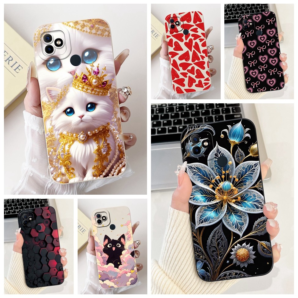 ITEL P36 Ốp Lưng Silicon Mèo Dễ Thương Thời Trang Bướm Hoa Yêu Sơn Bao P36 ITEL P 36 Vỏ Điện Thoại