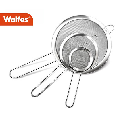 WALFOS Thép không gỉ Chiên Lọc Dây Lưới Skimmer Rây Muỗng Sàng