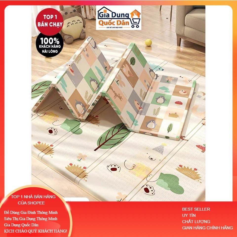 Thảm Xốp XPE Phủ Silicone 2 Mặt Gấp Gọn, Tấm Lót Trải Sàn 2 Mặt Chống Thấm Chống Trơn Hàn Quốc (1m8x2m) tiện lợi