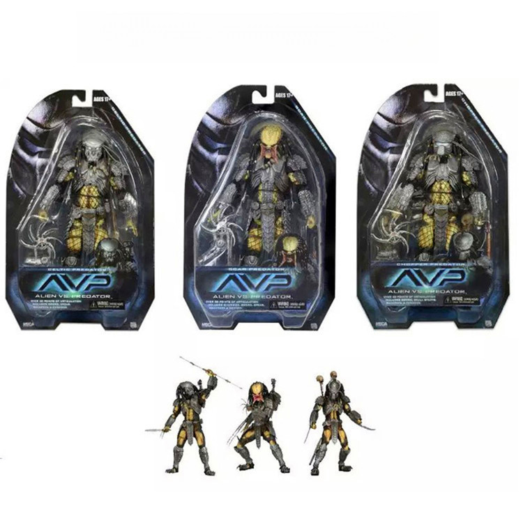 Hộp Màu Bao Bì NECA NECA Predator AVP Jagged 15th Bo Scar 14 Wave Cat Face Celtic Movable 23cm Hình 
