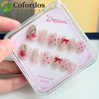 COFORDOS Móng Tay Giả Trẻ Em, Nơ 3D Kitty Trái Tim Tình Yêu Trẻ Em Hoạt Hình Móng Tay Giả, Chất Liệu Làm Móng Tay Dễ Thương Hình Vuông Ngắn Mắt Mèo Hoạt Hình Phụ Kiện Móng Tay Trẻ Em Bé Gái