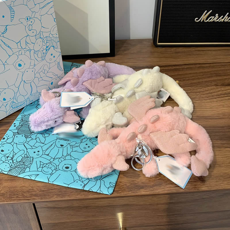Jellycat Rồng Bay Móc Khóa Mặt Dây Chuyền Rồng Tuyết Tím Rồng Hồng Rồng Mặt Dây Chuyền Phụ Kiện Quà 