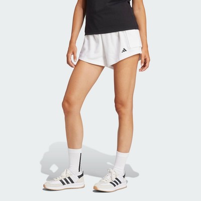 adidas Phong cách sống Quần Short Túi Hộp Vải Thun Da Cá Logo Nhỏ Essentials Nữ trắng JD9945