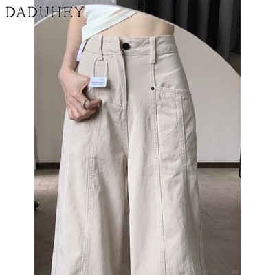 DaDuHey New American Style Ins High Street Hip Hop Jeans Niche High Waist Loose Wide Leg Pants plus Size Trousers