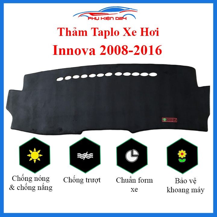 Thảm taplo Innova 2008-2009-2010-2011-2012-2013-2014-2015-2016 chống nắng nóng làm mát xe mở rộng tầ