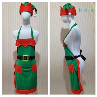 Tạp dề Blala Elf Tạp dề Giáng sinh và Bộ mũ Tạp dề nhà bếp Tạp dề nấu ăn Mũ yêu tinh