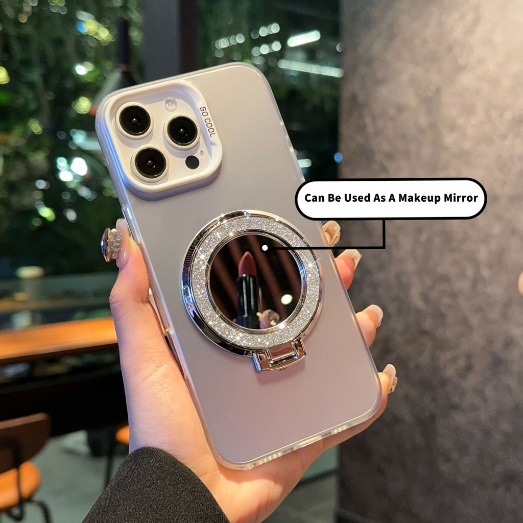 Dành Cho Honor X6C Honor X8C X9C Ốp Lưng Sáng Bóng Gương Đứng Giá Đỡ Dành Cho Honor X8C Matte Silver