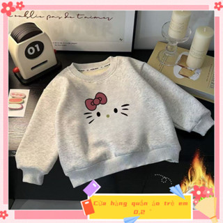 Áo len lông chải bé gái trang phục mùa đông Áo len kiểu Tây mẫu mới 2024 áo dày dặn trẻ em thu đông phong cách công chúa Hello Kitty