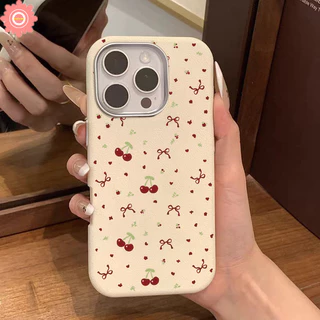 Dành Cho Oppo A18 A17 A57 A38 A60 A3X A3 A15 A35 A16 A78 A58 A53 A16S A77 A3s A1K A12 A74 A95 A5 A15s A55 A7 A9 A33 A52 A76 A79 A31 A5s A54 A17K Reno 7Z 12F Nơ Dễ Thương Ốp lưng Knot Cherry