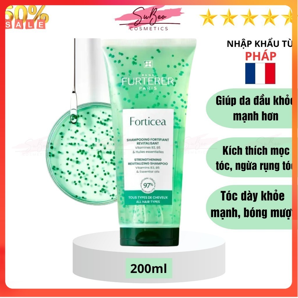 Dầu gội mọc tóc, giảm rụng tóc Furterer Forticea Stimulating Shampoo 200ml - SuBeo