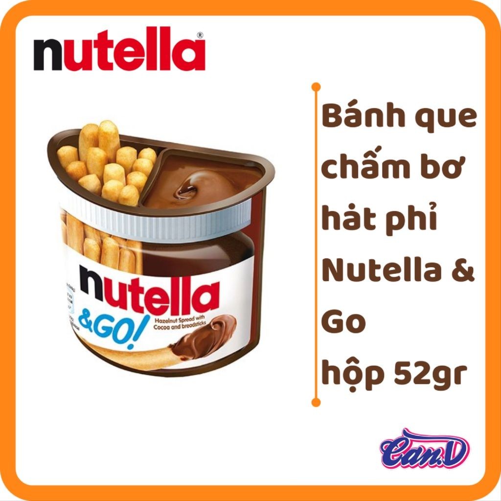 Bánh que chấm bơ hạt phỉ Nutella & Go hộp 52gr