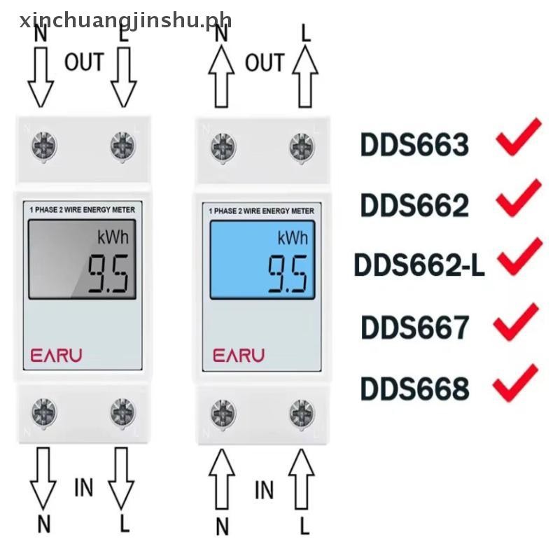 XIN AC 220V 60A 50Hz Màn hình kỹ thuật số LCD Đồng hồ đo năng lượng điện một pha KWH AC Kỹ thuật số 
