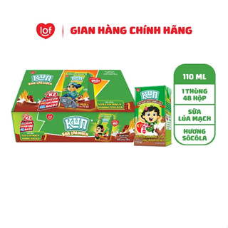 Thùng 48 hộp sữa lúa mạch KUN vị socola 110ml/hộp
