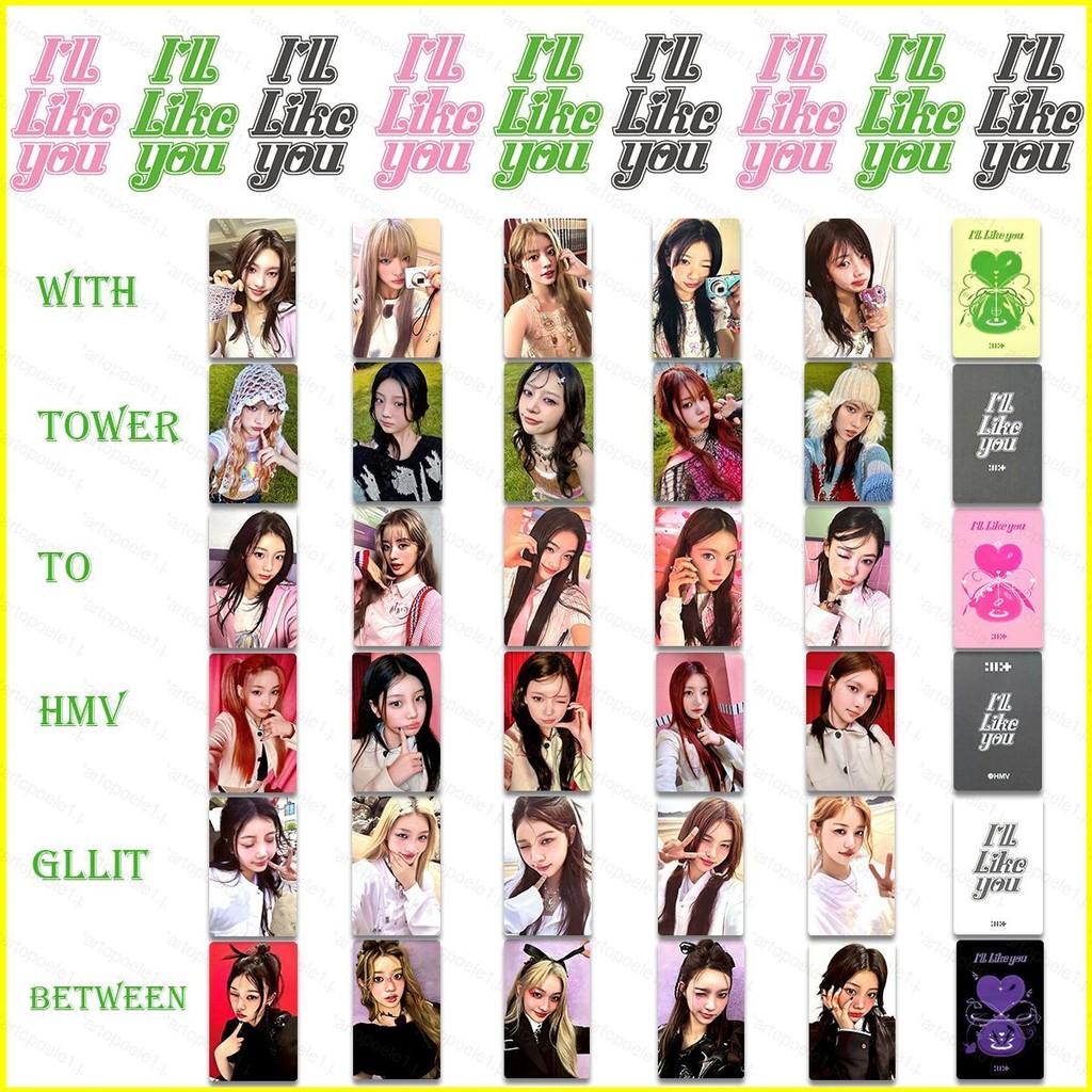 Bx 5 Cái / bộ ILLIT photo ILL LIKE YOU album GLLIT YUNAH MINJU MOKA WONHEE IROHA LOMO card