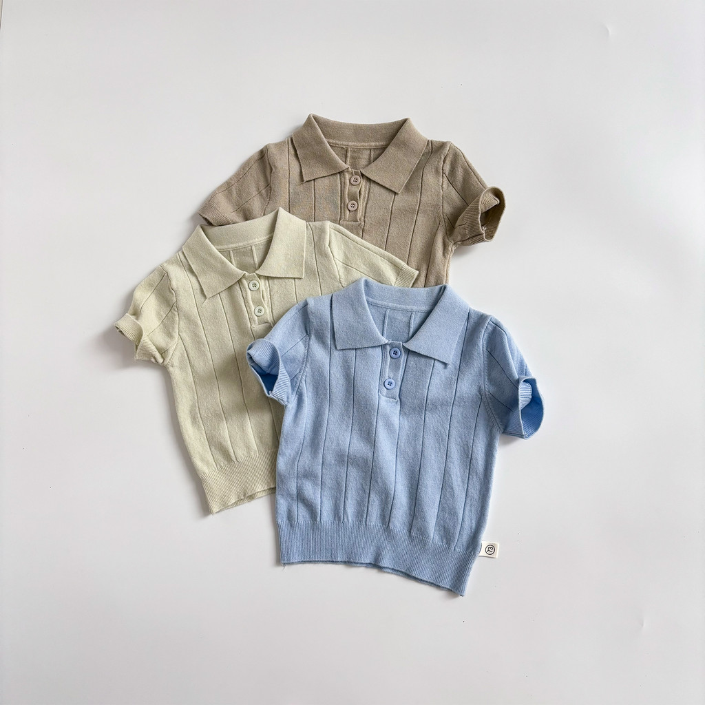 Áo sơ mi Polo dệt kim cho bé Quần áo ngắn tay 3-36 tháng
