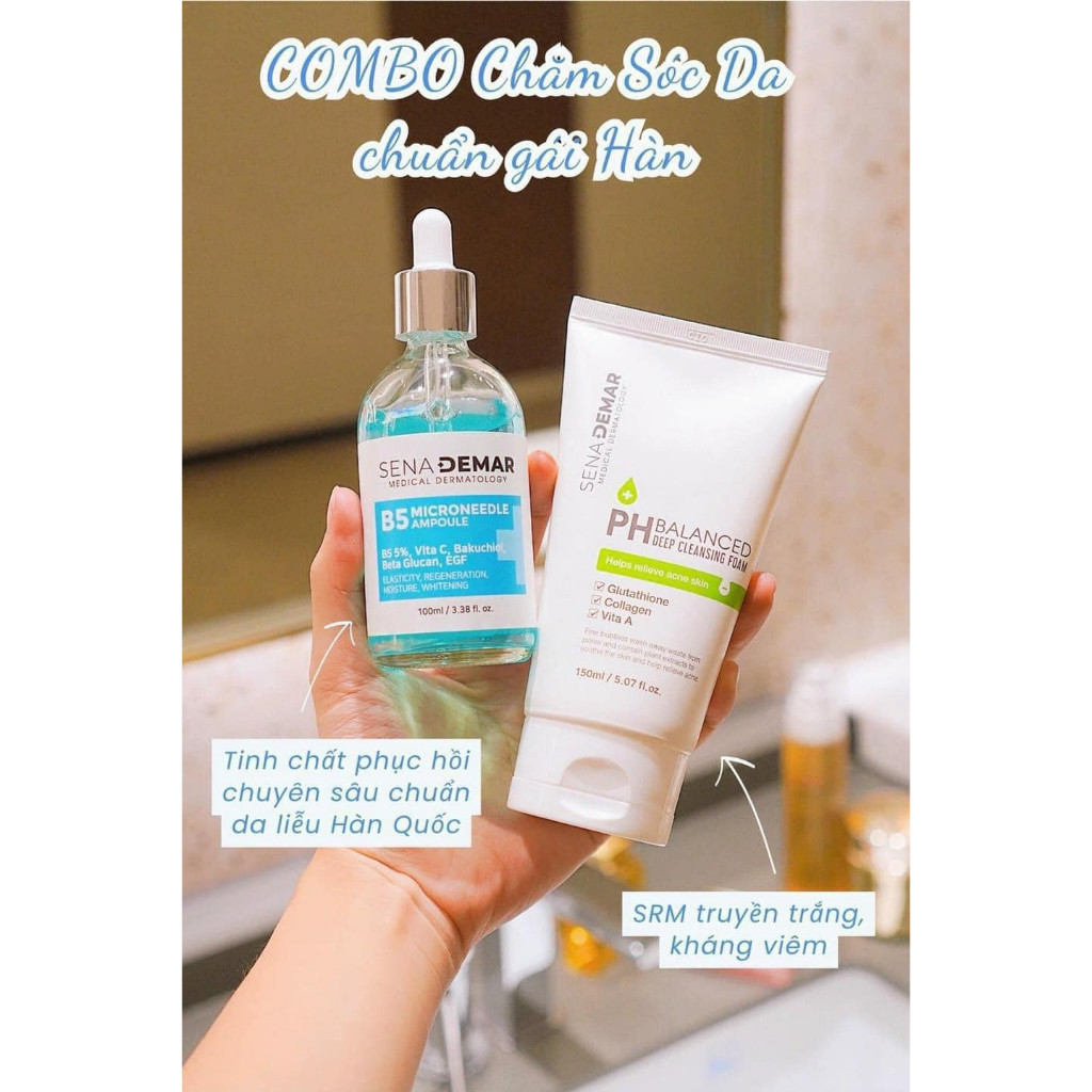 Serum Sena Demar tinh chất dưỡng B5 Microneedle 100ml phục hồi tái tạo da B5 Bakuchiol EGF Beta Gluc