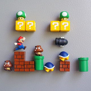 Sáng tạo và dễ thương Super Mario ba chiều nam châm nam châm nam châm nam châm dán trang trí nhà nam châm đá