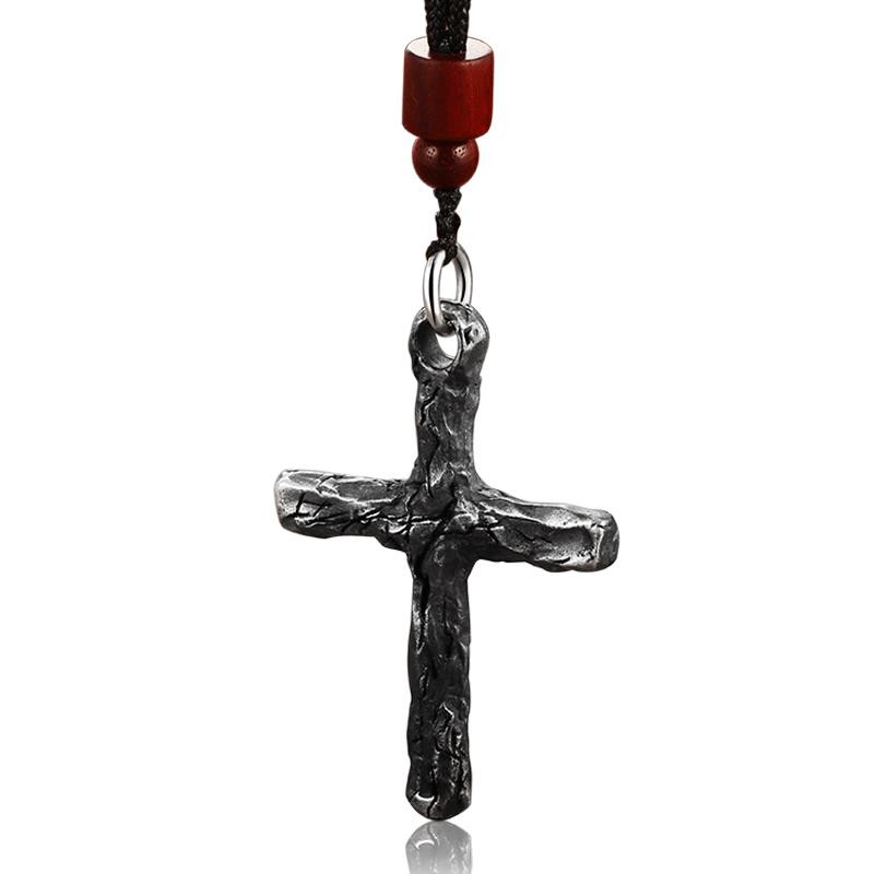 Luotai Old Silversmith Nam Mặt Dây Chuyền Chữ Thập Bạc 925 Độc Đáo Nam Nữ Hợp Thời Trang Vòng Cổ Hip