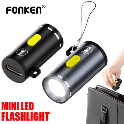 Đèn pin LED Mini Fonken Sạc USB-C Đèn khẩn cấp 1W cho đèn pin di động ngoài trời