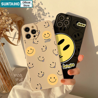Suntaiho Playful Smiley Face Pattern Energetic Style Phone Case Silicone Soft Premium Vỏ chống sốc cho iPhone 11 12 13 14 15 16 Pro max IP 7 8 Plus Iphon X Xs XR Xs max