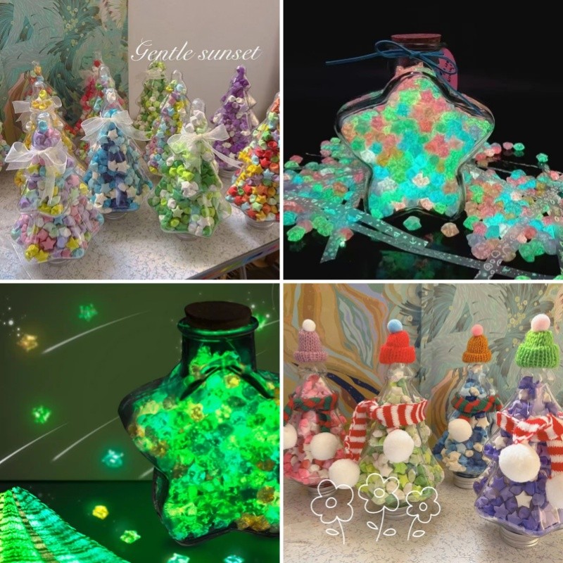 Sáng Tạo Ngôi Sao Phát Sáng Origami Nhiều Màu Sắc DIY Origami Gấp Giấy Quà Tặng Cung Cấp
