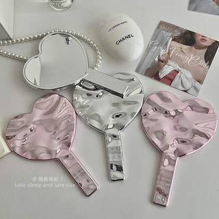 Gương trang điểm cầm tay Instagram Hàn Quốc Gương cầm tay gợn sóng gương cầm tay cầm tay cầm tay cho bé gái