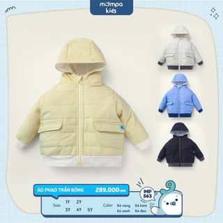   MOMPA  Áo khoác phao cho bé trai từ 1 đến 5 tuổi chất liệu gió chần bông lót cotton dày ấm 