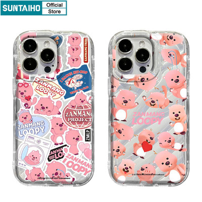 Suntaiho Ngộ nghĩnh Vỏ Độc Đáo Họa Tiết Lợn Hồng Ốp lưng Iphone 16 15 14 12 13 11 Pro Max IP 7 8 Plus Iphon X Xs XR Xs Max TPU Mềm Cao Cấp Chống Sốc Ốp Lưng