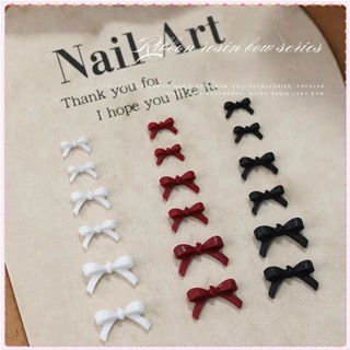 50pcs Nail Art Mini Bow Jewelry Solid Color Ancola Red Big Small Mixed Size Bow Resin Charm Nail Decoration Manicure Tool For Nail Shop 16 Designs TOGO