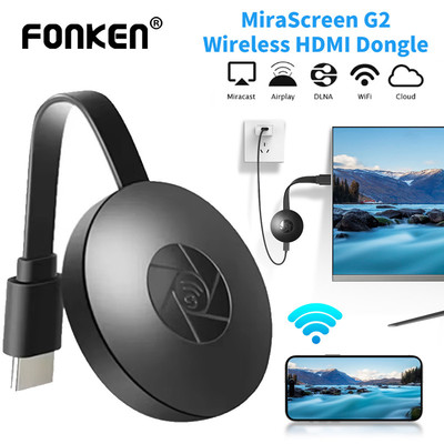 Fonken HDMI G2 Cho MiraScreen Màn Hình Anycast Wifi HDMI Di Động Miracast Dongle Tương Thích Cho Tivi Android Ios Gương Màn Hình