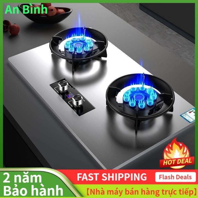 🍧Bếp Gas Đôi 10 Đầu Đốt , Bếp đôi,Bếp Ga Lật Tặng Kiềng Chống Gió