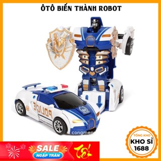 Ô tô biến hình thành robot rô bốt bé trai giá rẻ , đồ chơi trẻ em không điều khiển pin cho bé từ 2 đến 10 tuổi  E94
