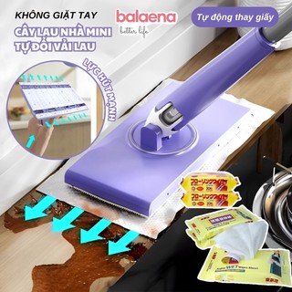 Chổi lau nhà 360° Quay Khô / Ướt Cây Lau Bụi Tĩnh Máy Quét Bụi Phẳng Cây Lau Nhà Siêu Ướt Khăn Lau