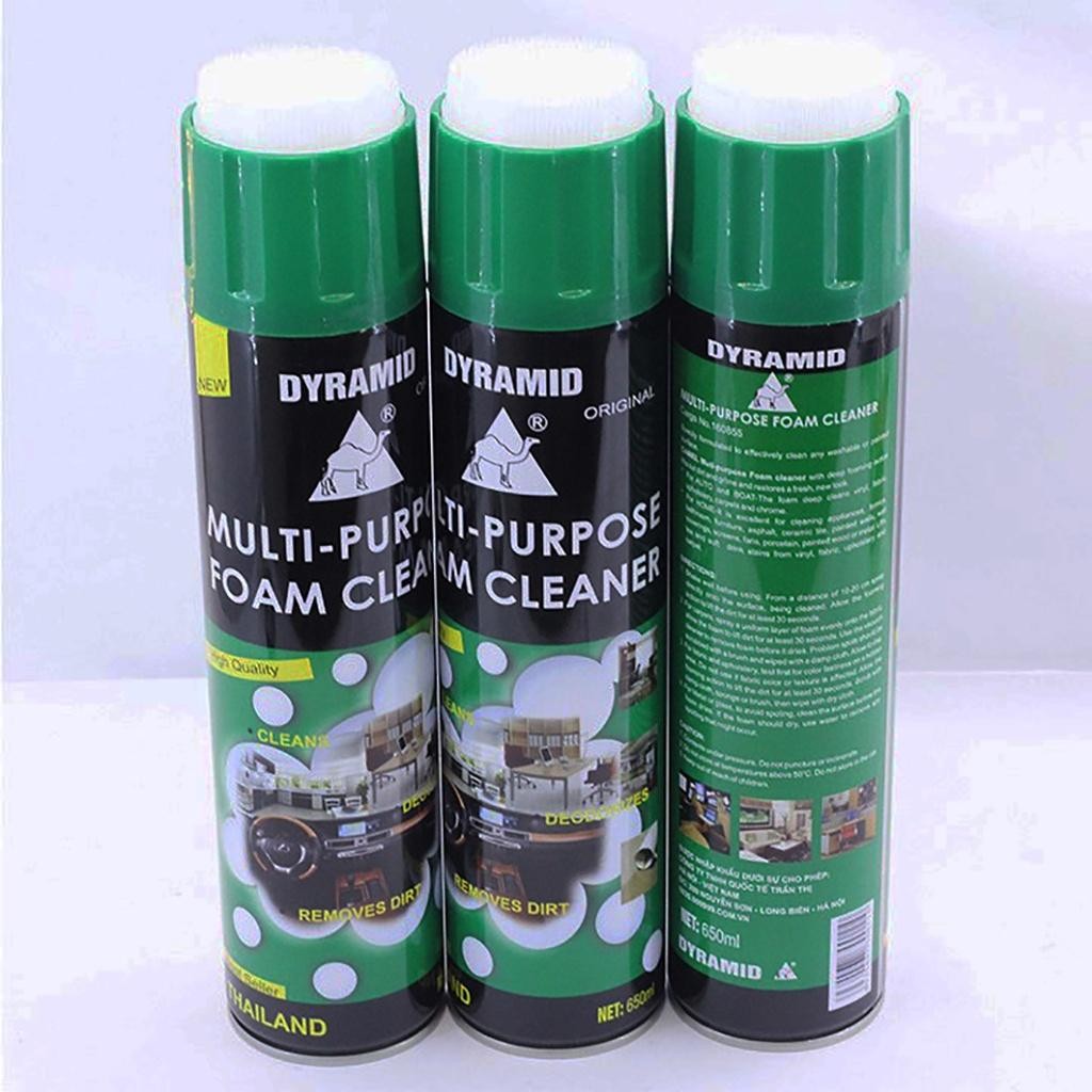Chai xịt bọt vệ sinh nội thất ô tô - dạng bọt tuyết siêu sạch - thể tích 650ml chính hãng Camel/Dyra