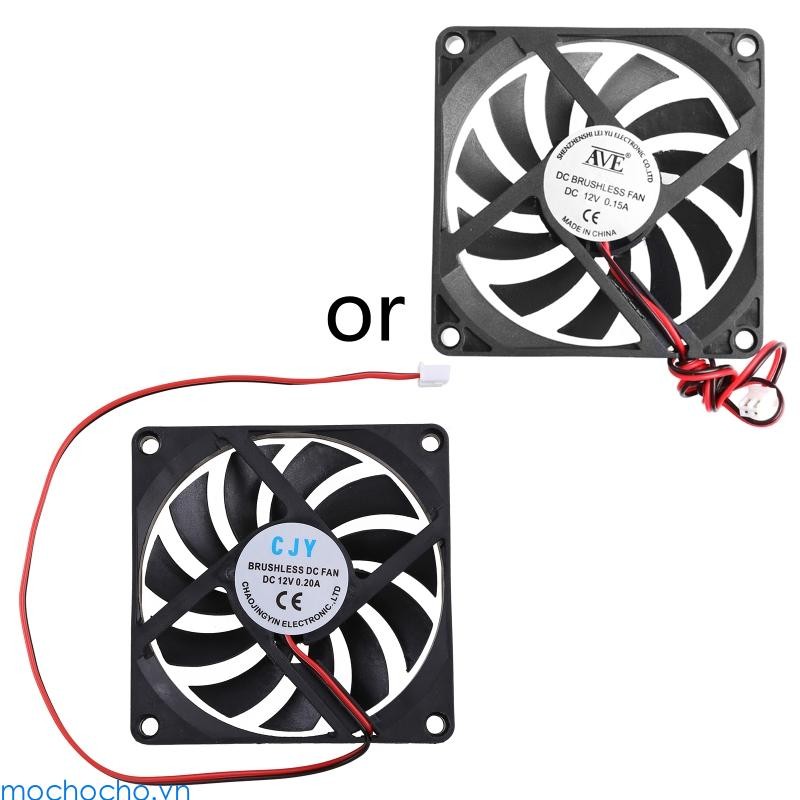 12V 2-Pin 80x80x10mm PC Computer CPU System Heatsink Brushless Cooling Fan 8010