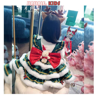   Size 100-150  Váy công chúa Lolita Giáng sinh cho bé gái Váy Lolita hoạt hình ngày lễ mới mùa đông 