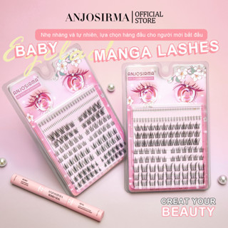 Bộ lông mi giả ANJOSIRMA, 5-12mm Hỗn Hợp 10 Hàng Dày Cong Tự Nhiên Trang Điểm Nền